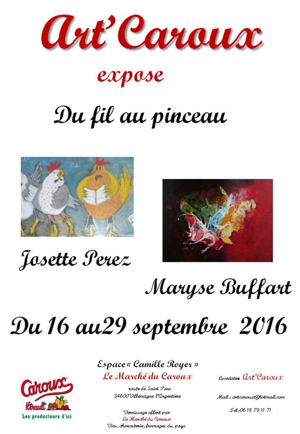 exposition du Fil au Pinceau - Art Caroux - Villemagne l'Argentière