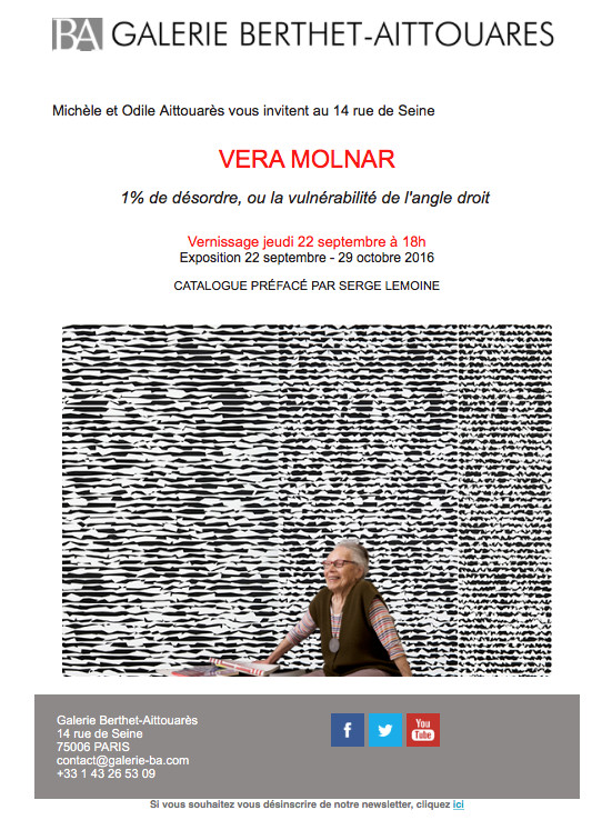 Vera Molnar à la galerie Berthet-Aittouarès - Paris