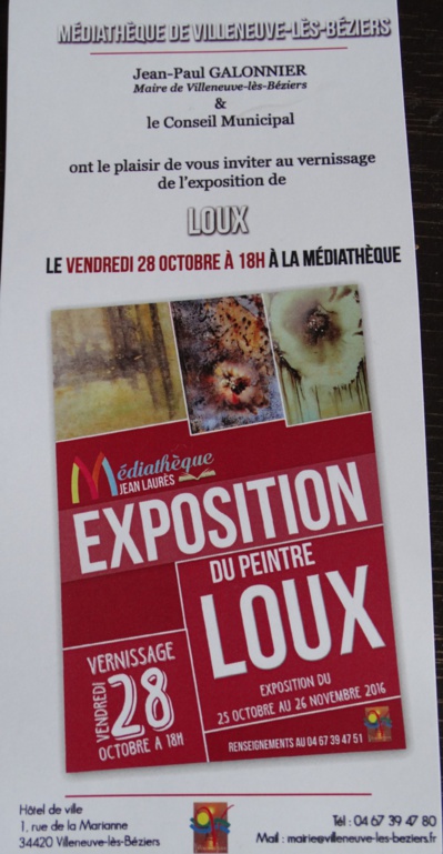 LOUX expose à la Médiathèque - Viileneuve les Béziers