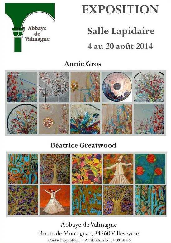 Annie Gros & Béatrice Greatwood exposent à l'abbaye de Valmagne