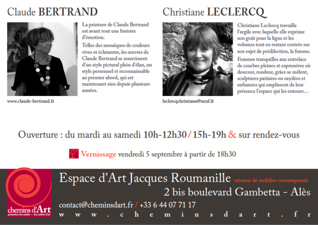 Claude Bertrand & Christiane Leclercq exposent à Alès