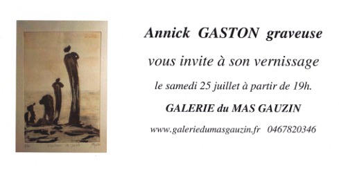 Annick  Gaston, graveuse, à la Galerie du Mas Gauzin.