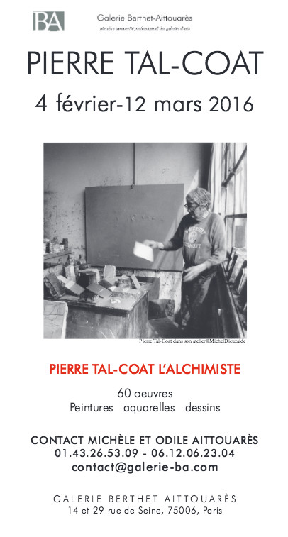 Pierre Tal-Coat expose Galerie Berthet-Aittouarès - Paris