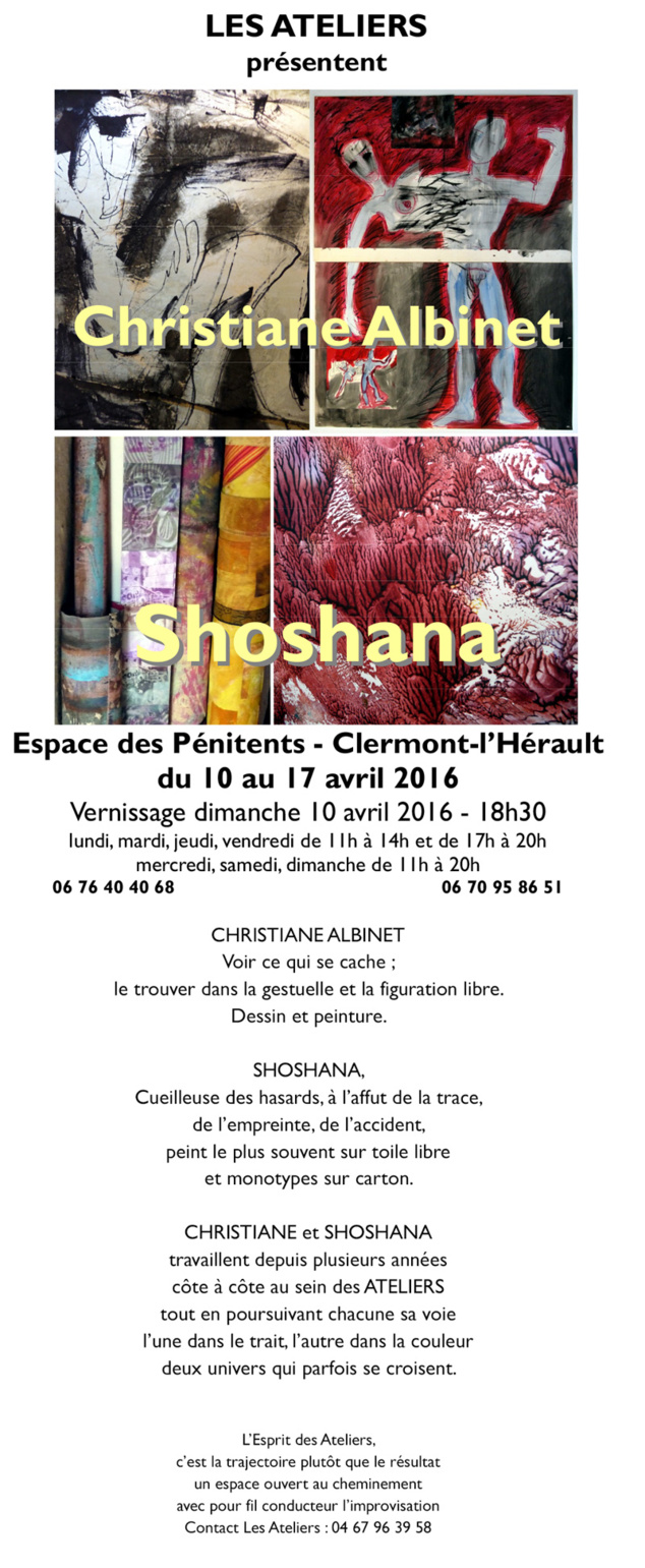 Christiane Albinet & Shoshana exposent à Clermont-l'Hérault