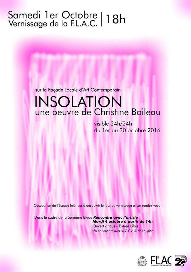 "INSOLATION" de Christine BOILEAU sur la F.L.A.C. à Loupian