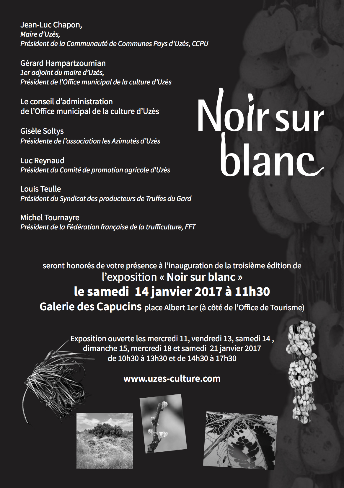 " Noir sur Blanc " à la Galerie des Capucins à UZÈS