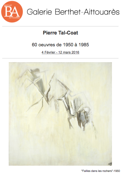 Exposition Pierre Tal-Coat - Paris