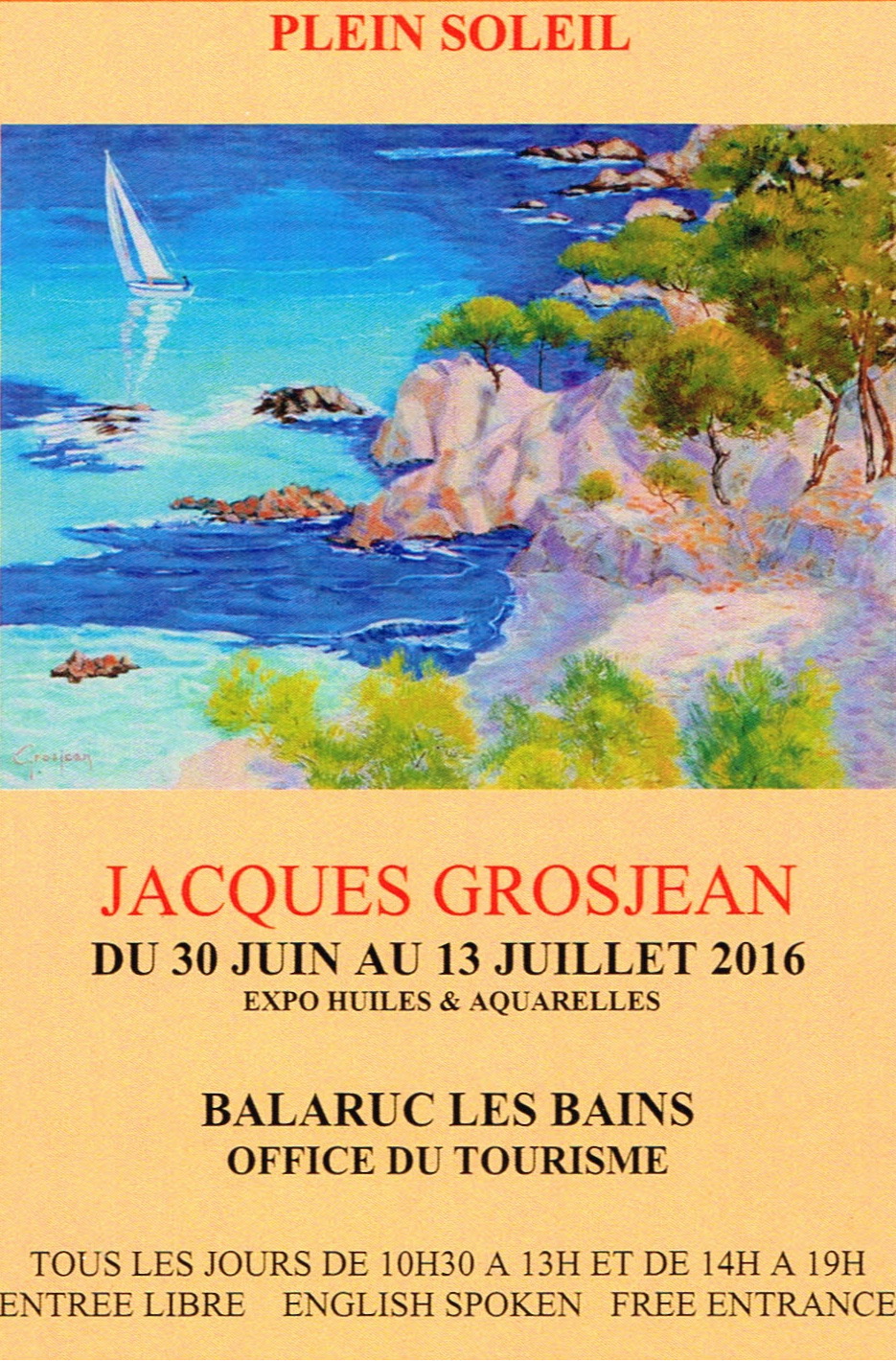 Jacques GROSJEAN expose à Balaruc-les-Bains